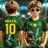 2026 Brazilská reprezentace Dres Letní Nové Brazilské Fotbalové Dresy dětské oblečení Fotbalové Sportovní Trička s potiskem trička dětské oblečení