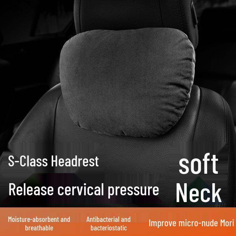 Luxus Universelles Auto Nacken- & Lendenstützkissen - Plüsch Kopfstütze für Sportsitze