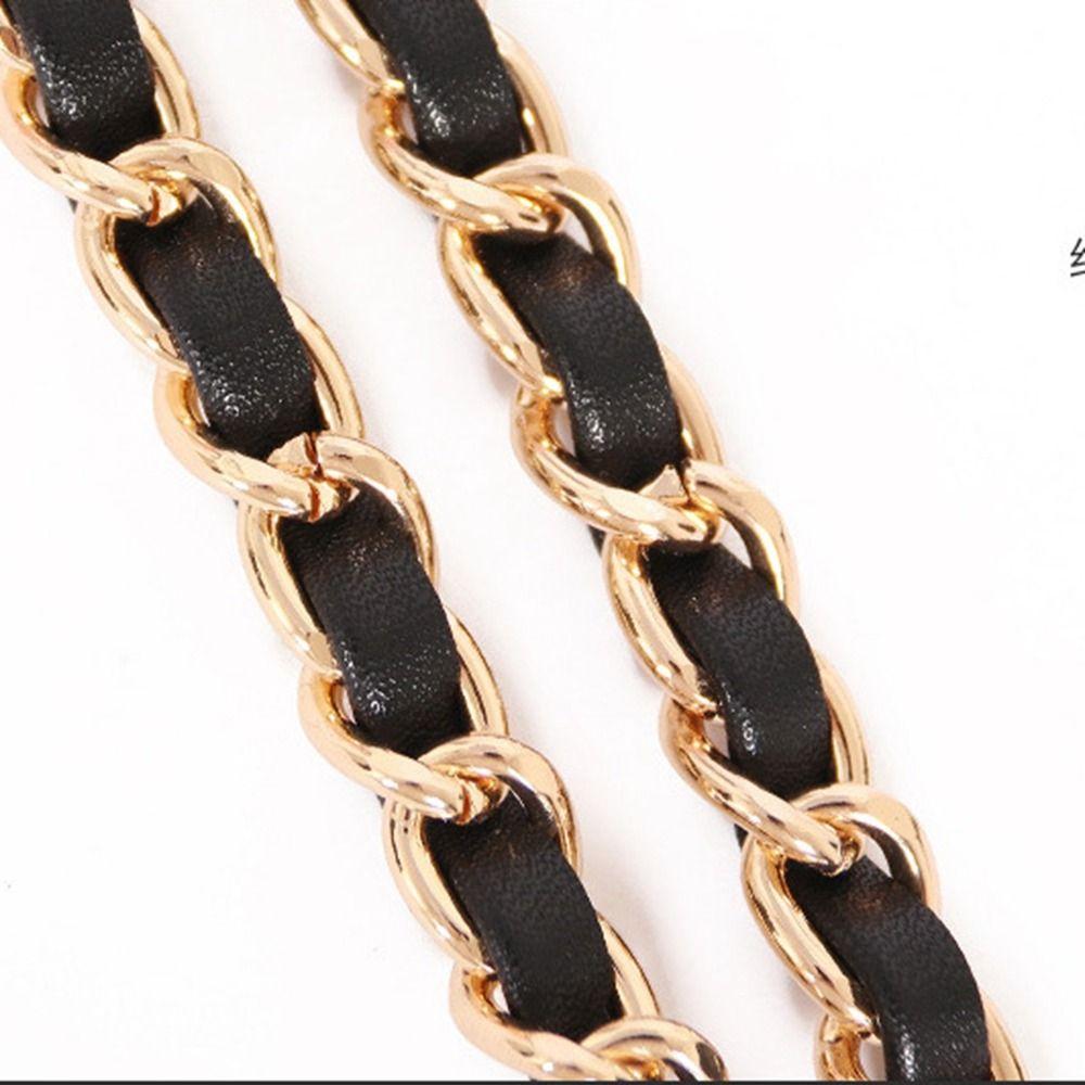 Straps Replacement PU Leather Shoulder Bag Strap Bag Chain Metal Braided Chain Bag Accessories