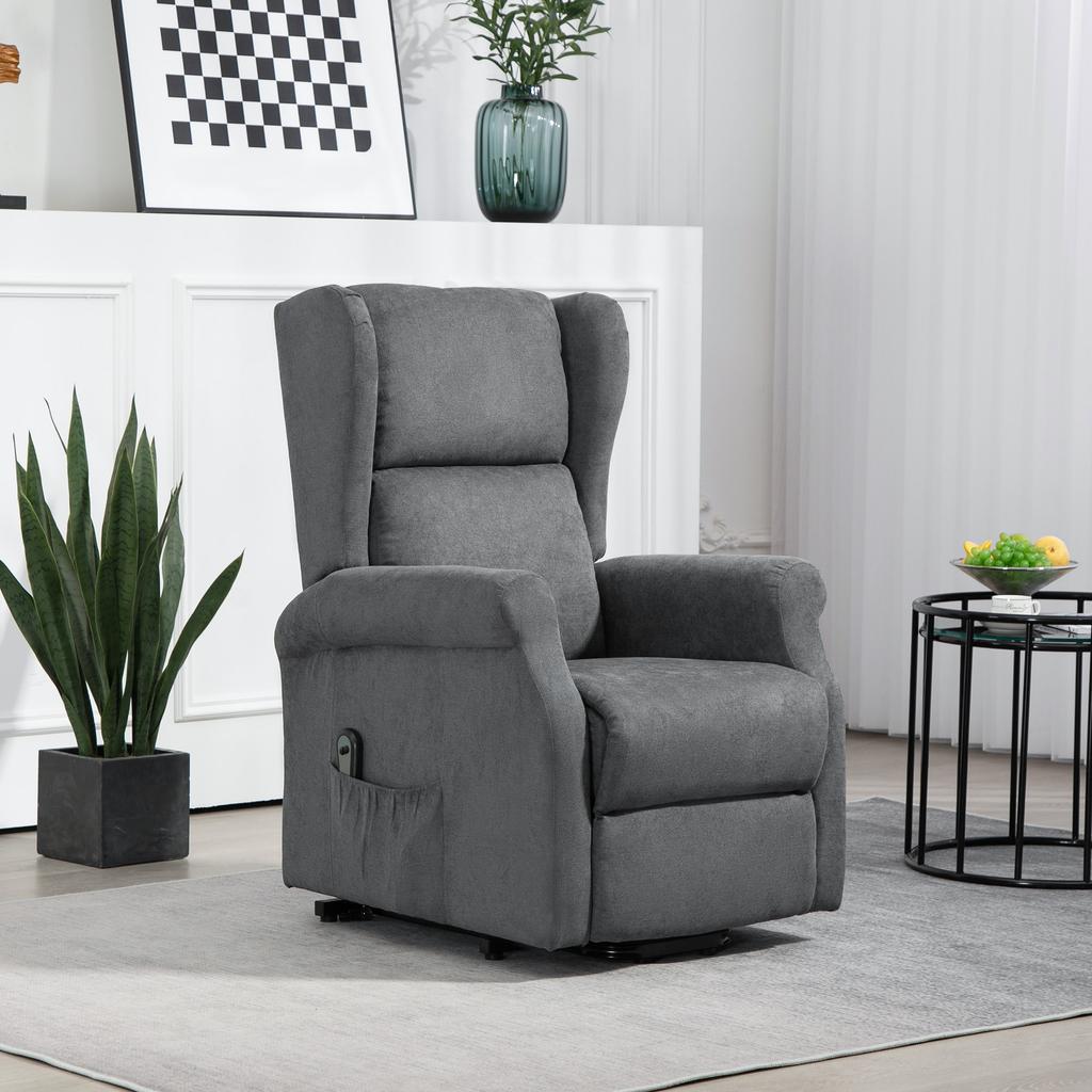 Recliner Chair Lift Assist Reclining Function Up To 200kg 72.5x94x109cm Dark Gray