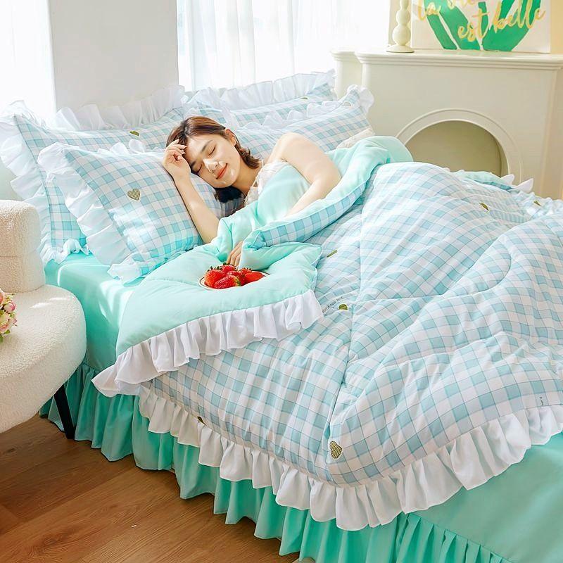 Cool Lace Washed Cotton Air Conditioning Sheets Double Sheets Thin Blankets