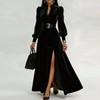 Women's Casual Fashion Velvet Dress Long Sleeve V-Neck Color for Daily Wear