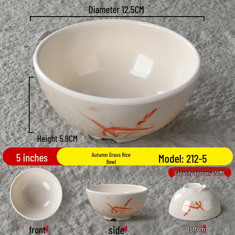 Melamine Autumn Grass Drop-Resistant Small Bowl for Restaurants and Fast Food