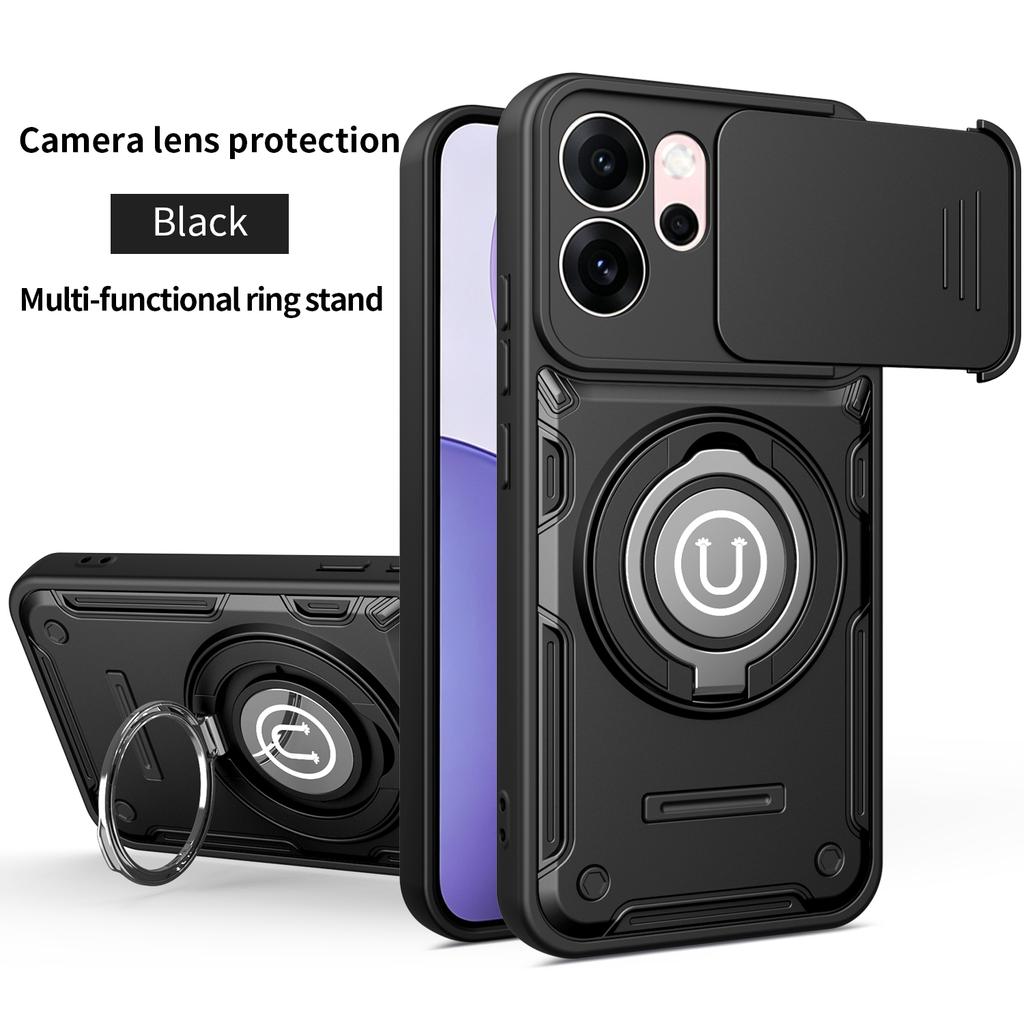 For OPPO Reno14 F Case Oppo Reno 15F Cover 14F Magnetic Armor Shockproof Ring Holder Case Magsafe Wireless Charge Phone Cover