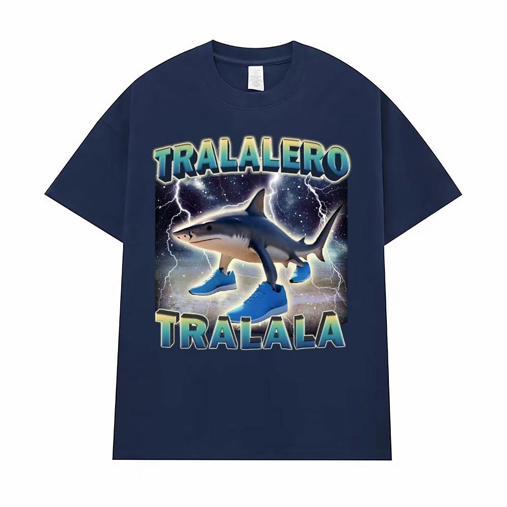 Tung Tung Tung Sahur Bombardiro Crocodilo T-shirt Meme Drôle Homme Femme Brainrot Italien Tralalero Tralala T-shirts Amples pour Homme