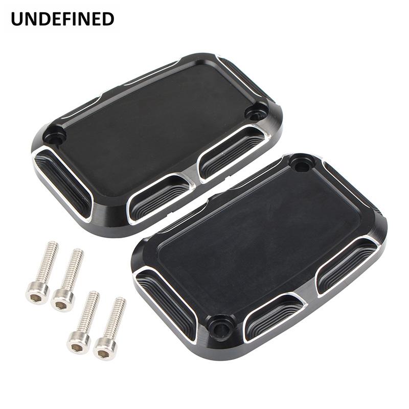 Motorcycle Front Rear Brake Reservoir Master Cylinder Covers For Harley Touring Road King Electra Street Glide FLH FLRT V-Rod