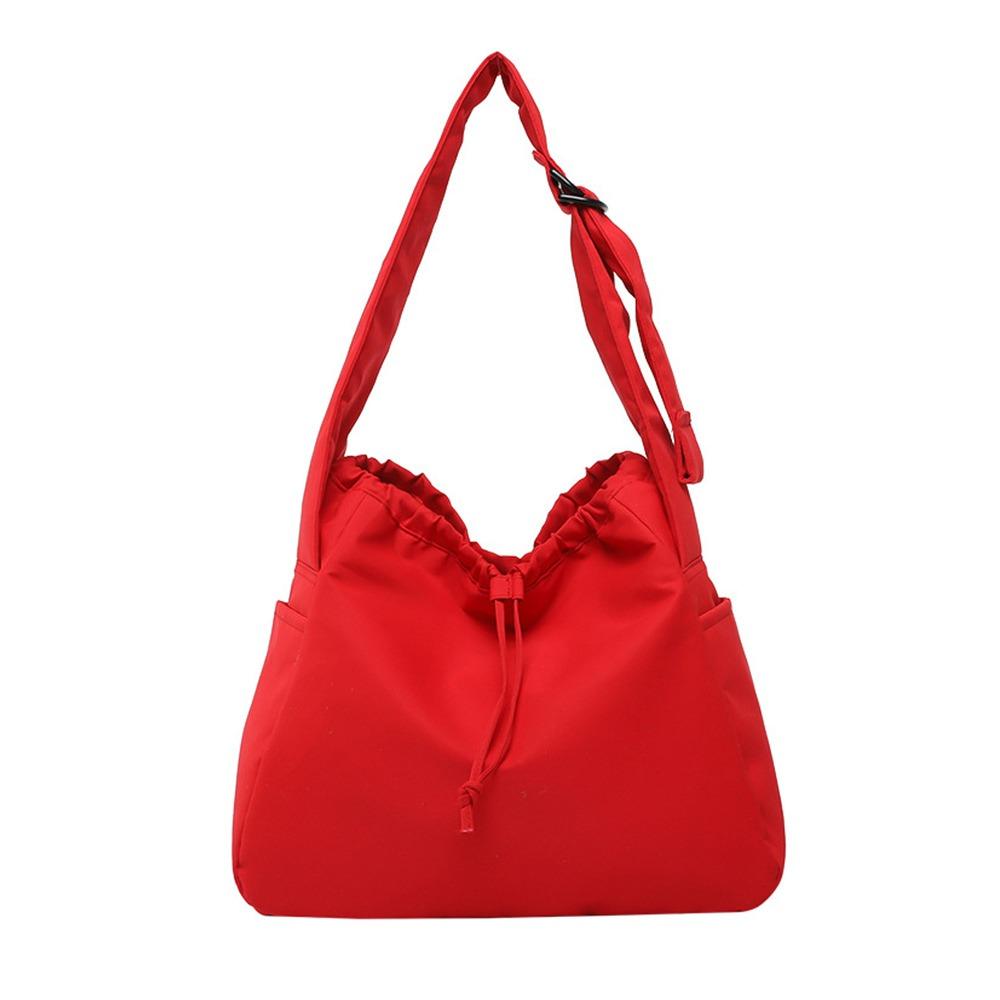 Unisex Waterdichte Nylon Schoudertas Grote Capaciteit Crossbody Tas met Verstelbaar Trekkoord voor Sport