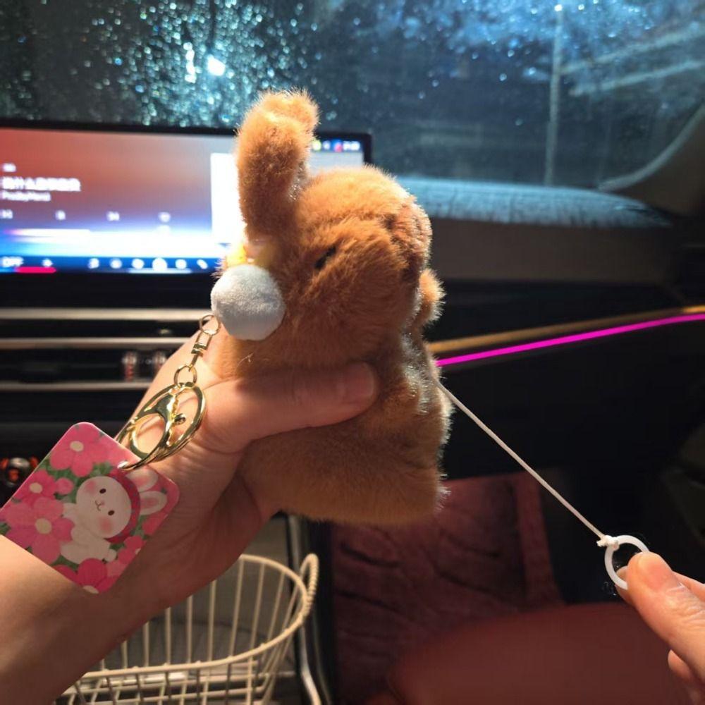 Movable Bunny Ears Capybara Plush Pendant Funny Capybara Plushie Doll  Backpack Decor