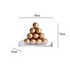 Metallhandwerk Goldkugel Dreieck Geometrisch Dreieckiger Turm Statue Kugelförmige Pyramide Dekorative Figuren Heimdekoration