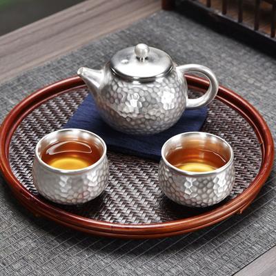 Hammered Texture Silver Gilding Teapot Gift Set Filter Handmade Kung Fu Tea Cup Mini Heat-resistant Kung Fu Tea Pot