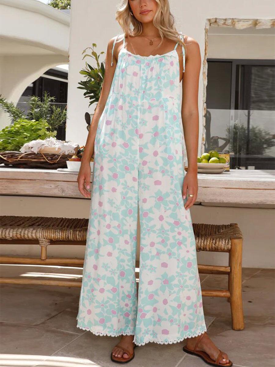 European and American style 2026 Spring and summer gentle wind fresh and sweet women s polyester jumpsuit thin women s jumpsuit 2026 S