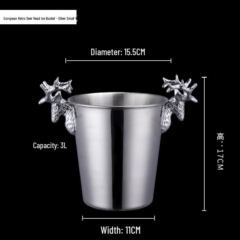Stainless Steel Tiger Head Ice Bucket for Champagne, Beer, and Wine – Ideal for Bars and KTV.