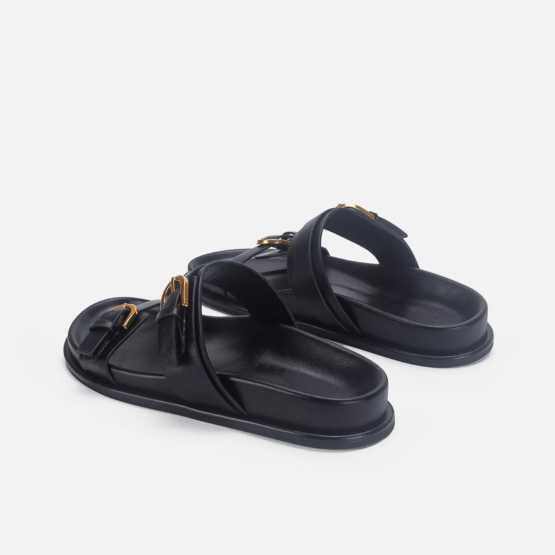 Fashion New Trend Summer Flats Women Slippers Casual Shoes Open Toe Flip-flops Designer Dress Sandals Beach Fad Ladies Shoes Slides