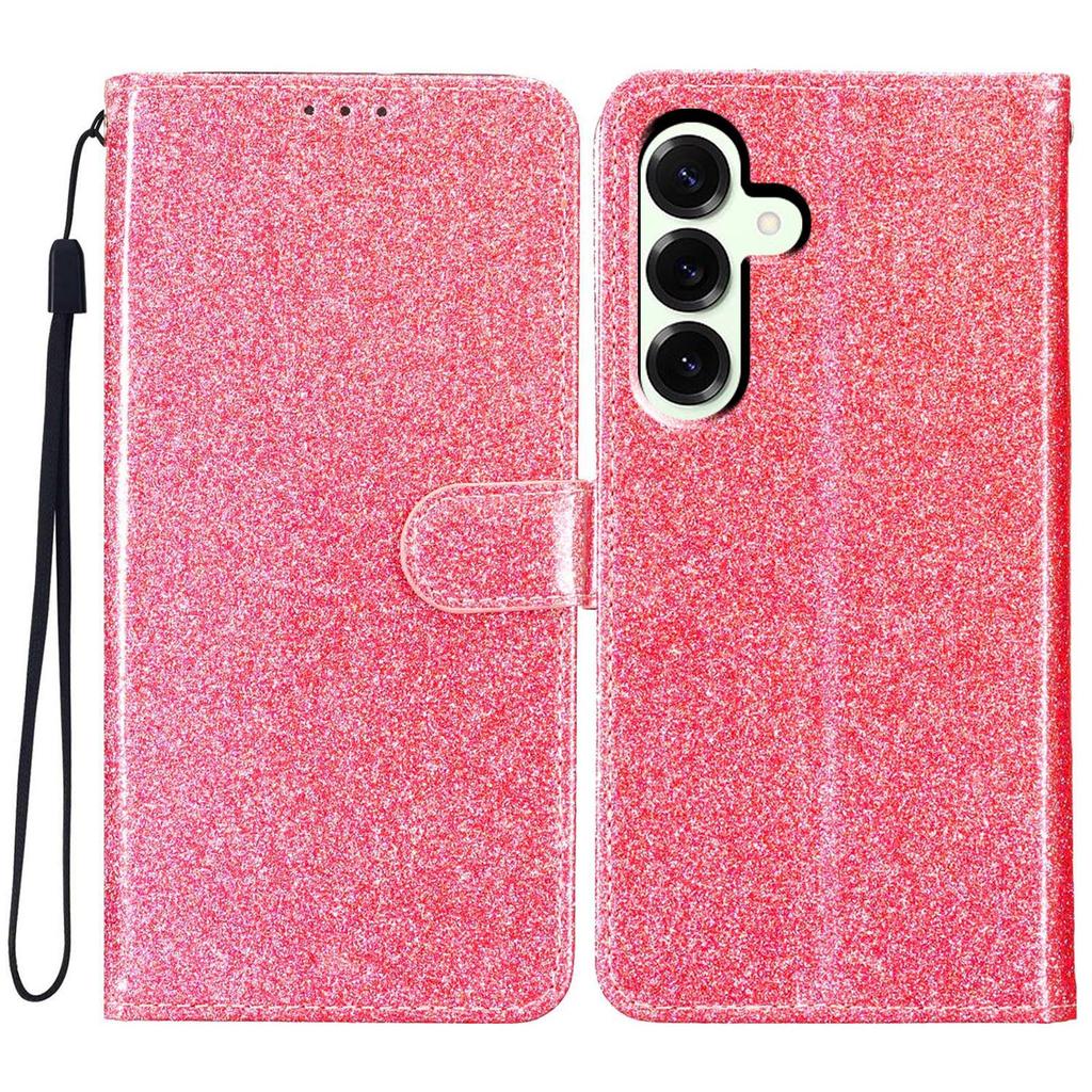 Pro Samsung Galaxy M36 5G Peněženkové pouzdro Třpytivé Kožené Odolné proti poškrábání Stojánek Kryt na telefon s popruhem