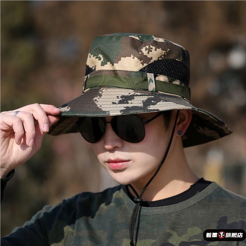 

2025 new outdoor fashion leisure fishing hat big brim sun protection visor hat one size армия зеленый