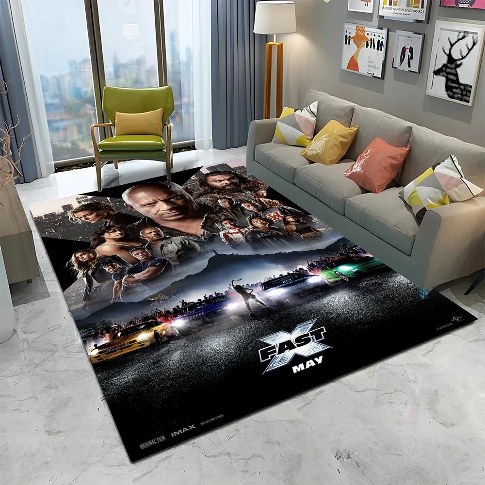 3D Printing HD 10 Fast & Furious X Carpet Rug for Home Living Room Bedroom Sofa Doormat Decor,kids Area Rug Non-slip Floor Mat