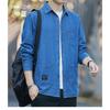Mens 100 Cotton Denim Long Sleeve Casual Work Shirt Multiple Pockets