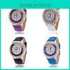 Stylish Women's Quartz Watch With Rhinestones And Pearl Shell Face Elegant Pu Strap