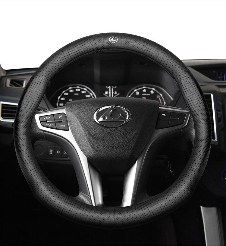 Compatible Leather Steering Wheel Cover for Cheetah CS10, Mattu Feiteng C5, Black King Kong CT5, Qiling CT7, Q6.