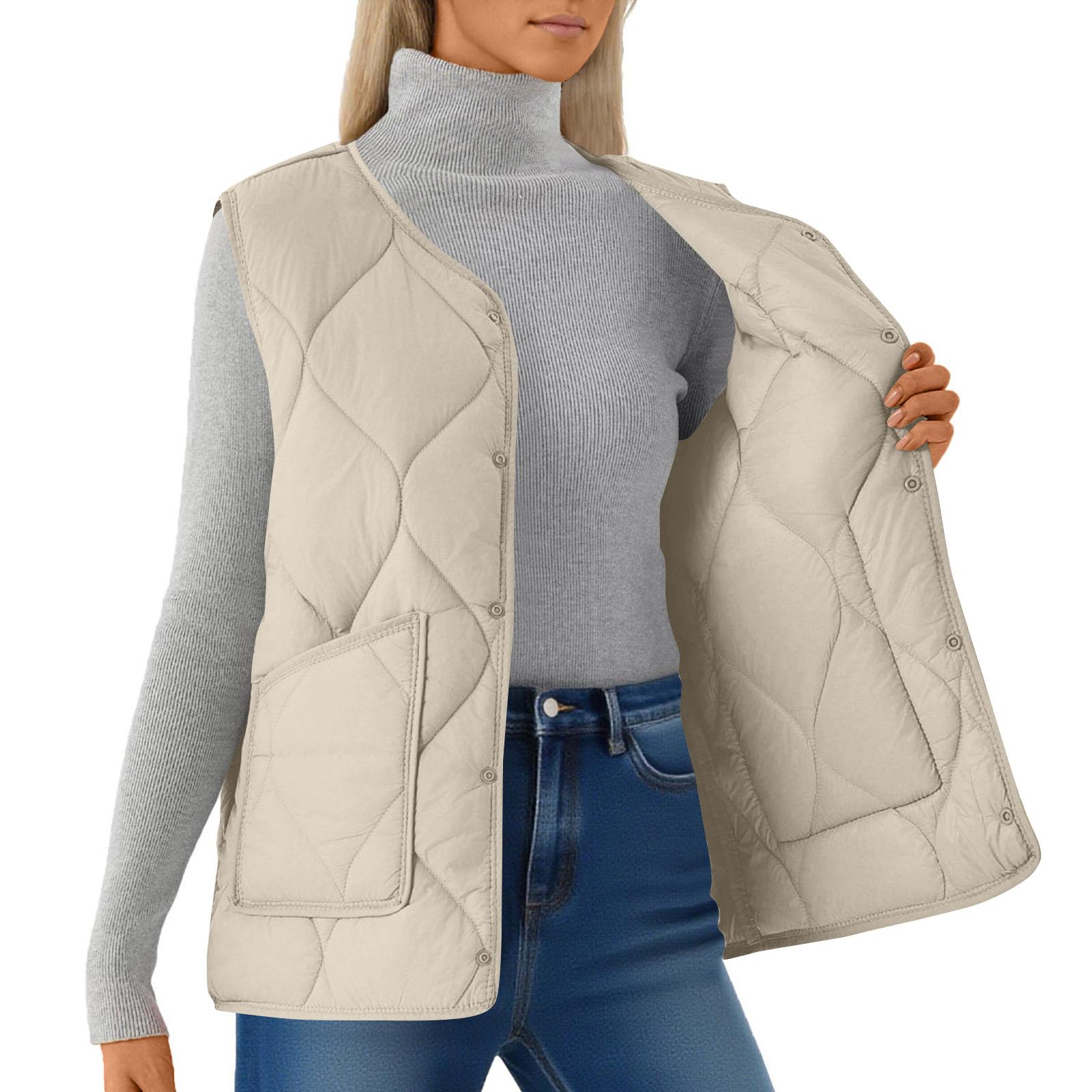 

Women s Fashion Light Jacket Stand Collar Multicolor Zipper Button Coat L