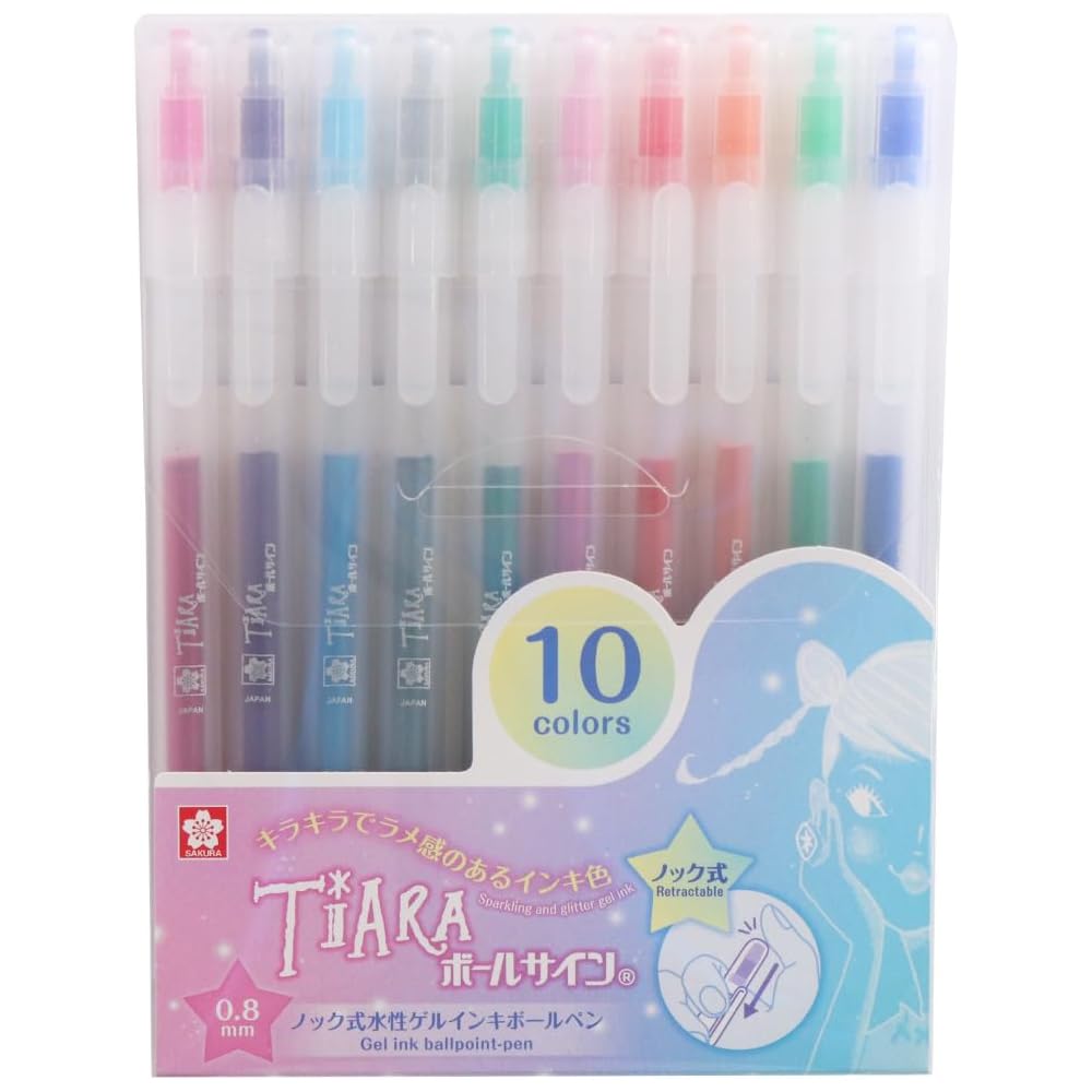 Sakura Crepas Ball Sign Водостойкая ручка Tiara Knock Ограниченная серия 10 цветов GBRA208T-10