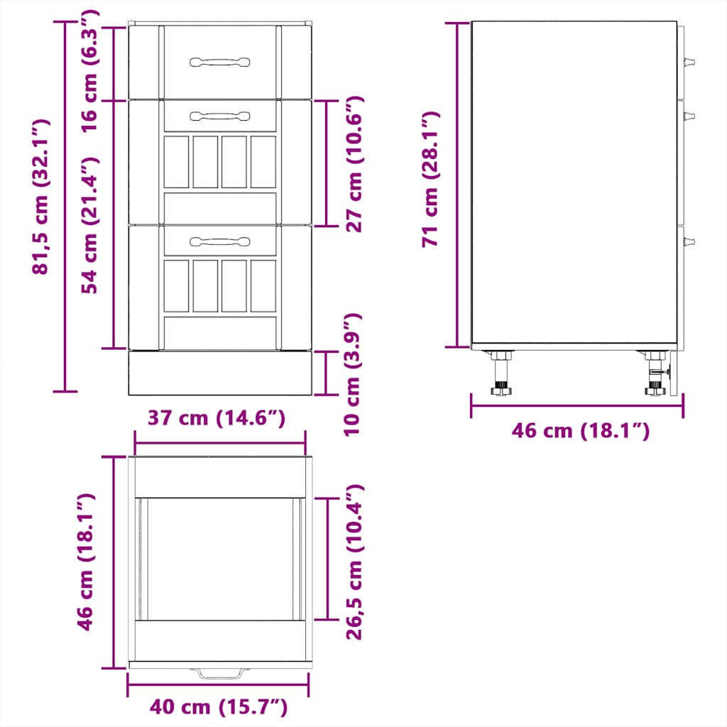 Lucca Kitchen Base Cabinet Artisan Oak Wood Based Material