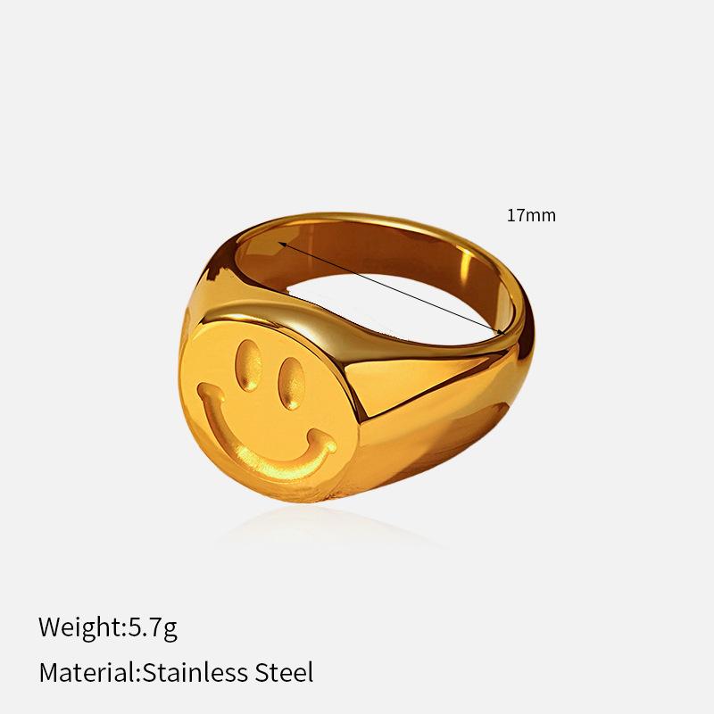European and American retro niche ins stainless steel ring temperament light luxury embossing irregular closed titanium steel ring