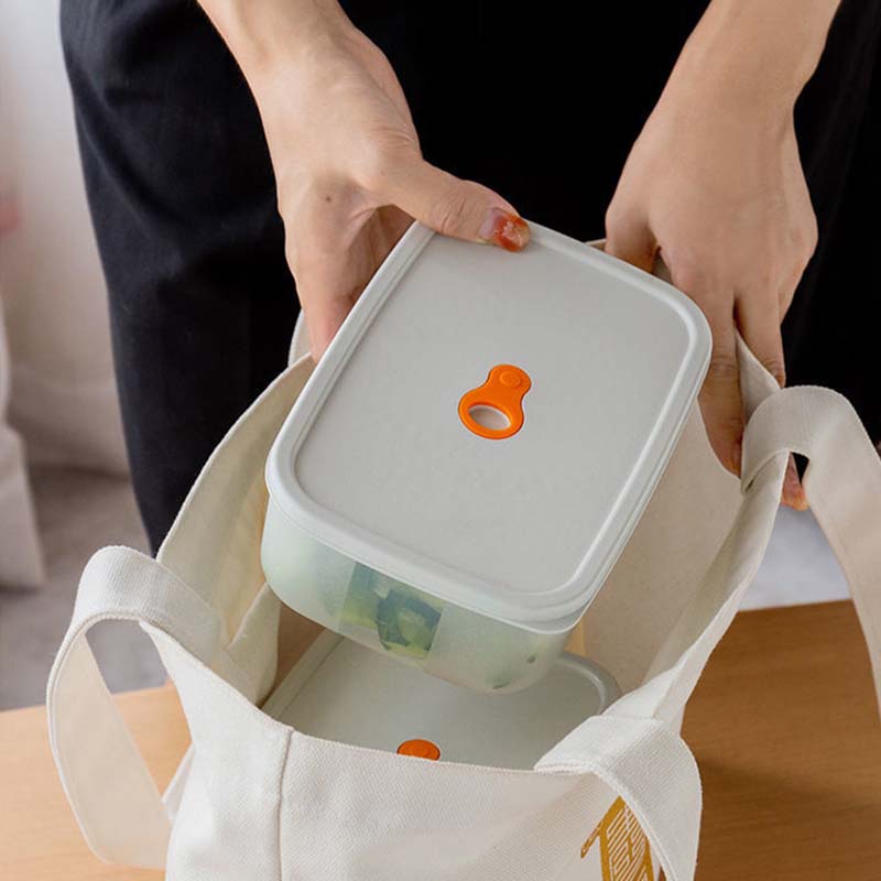 3 Packs Fresh-keeping Box Household Refrigerator Organizer Vegetable Fruit Storage Box Microwaved Heating Food Storage Portable Sealed Lunch Box