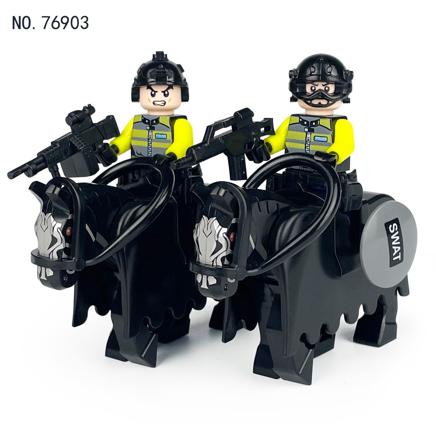 

City Series Patrol Police Mounted Police Minifigures Building Blocks Toys