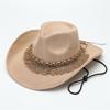 Suede hat woolen jazz hat British top hat solid color retro sunshade sun protection western cowboy hat