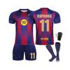(#11 RAPHINHA) 25-26 Barcelona Thuis Champions League Nummers Voetbalshirt voor Kinderen en Volwassenen