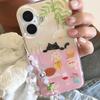 Imd Shell Glitter Flower Cherry Cat Back Cover for Iphone 15 16 Pro Max 13 14 Promax Cartoon Bracelet Phone Case