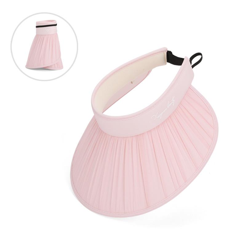 New Summer Outdoor Travel Sunscreen Cap Pleated Large Brim Sun Hat Children's Versatile Fashion Empty Top Hat