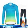 Thermal Long Cycling Jersey Set for Women, Outdoor Fleece, Riding Bike, MTB Clothing, Long Pant Suit, Ladies Cycling Clothes