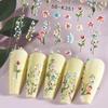 5D  Daisy Embossed Nail Stickers Colorful  Fresh Floral Designs Five-Petal Flower Self-Adhesive Diy Nail Art Decals Decorations