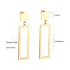 Geometric Stud Earrings Round Triangle Fringed Earrings Stainless Steel Plated 18K Gold Earrings
