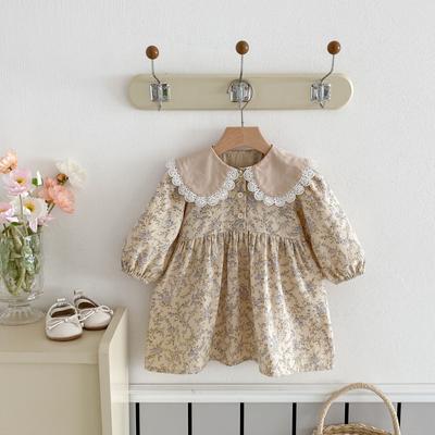 Sweet Kids Baby Girls Long Sleeve Flower Printing Princess Autumn Baby Children Dress