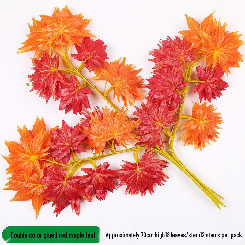 Artificial Red Maple Leaf Branch for Decoration and Landscaping