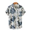 Summer Men's Flower Hawaiian Shirts Casual Vacation Short Sleeve Shirts Collar Button Up Shirt Fashion