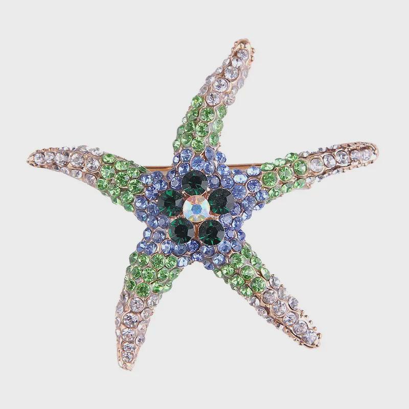 Broche Étoile de Mer Diamant Alliage Écologique: Accessoire de mode polyvalent pour femmes