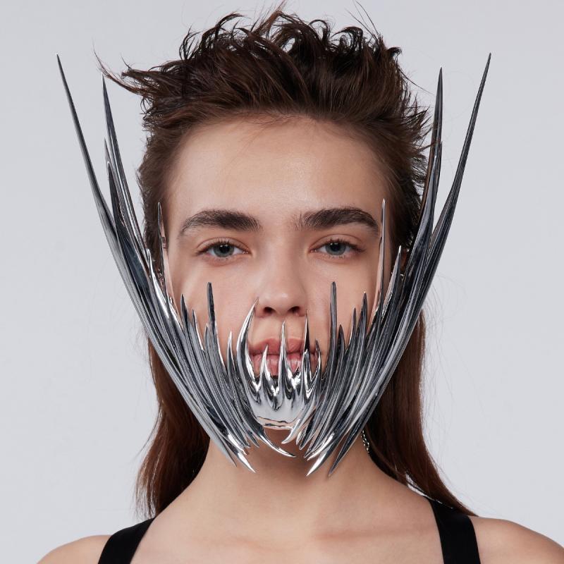 European and American personality spiky exaggerated dark department mask Gothic punk hoedown mask men's women's mask mesh mask