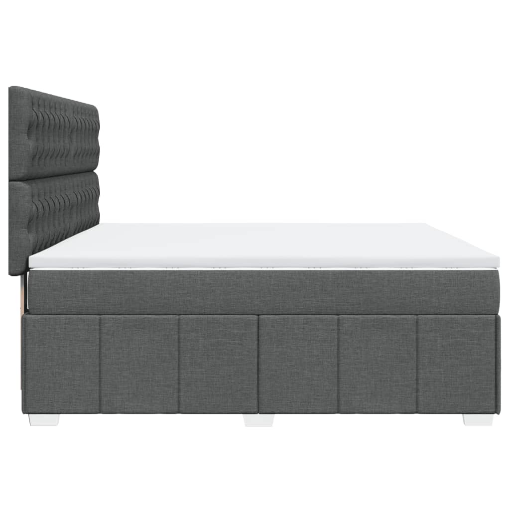 Box Spring Bed with Mattress Dark Grey 180 x 200 cm Fabric