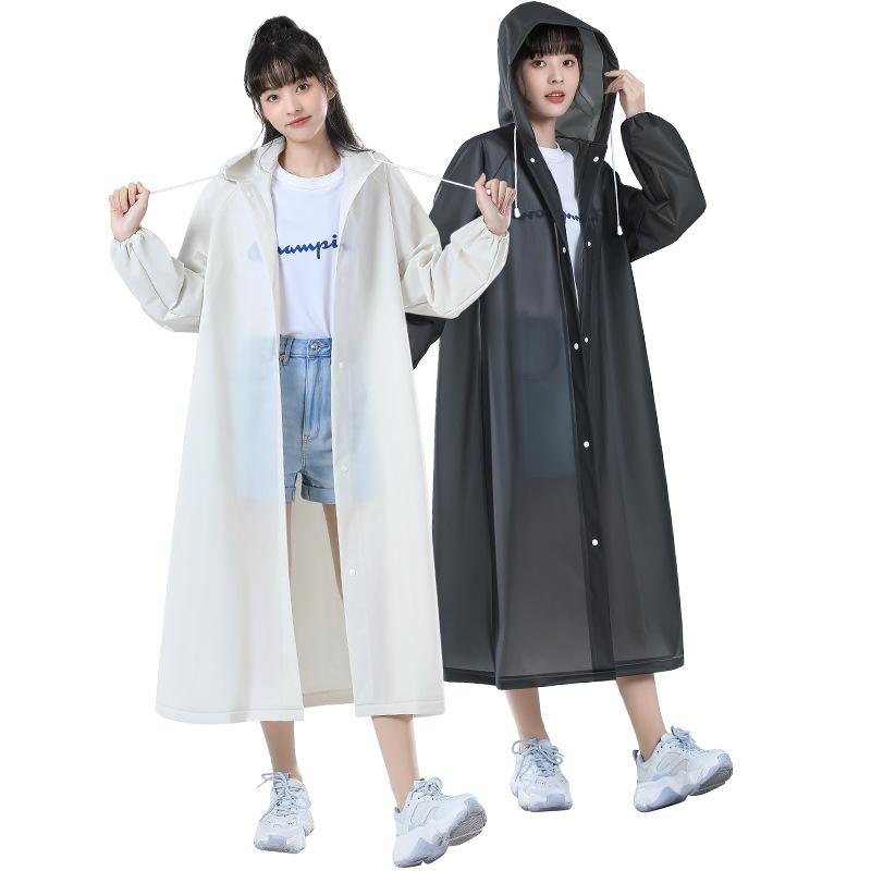 Non-disposable portable adult raincoat wholesale price eva poncho outdoor travel transparent one-piece children's raincoat