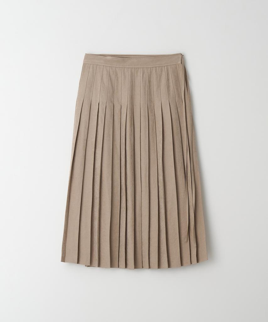 The Rye Wrap Pleated Skirt(Beige)