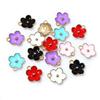 20pcs 13x11.5mm Enamel Cute Small Flower Charms Pendant DIY Jewelry Making Accessories Findings for Bracelet Earrings Keychains