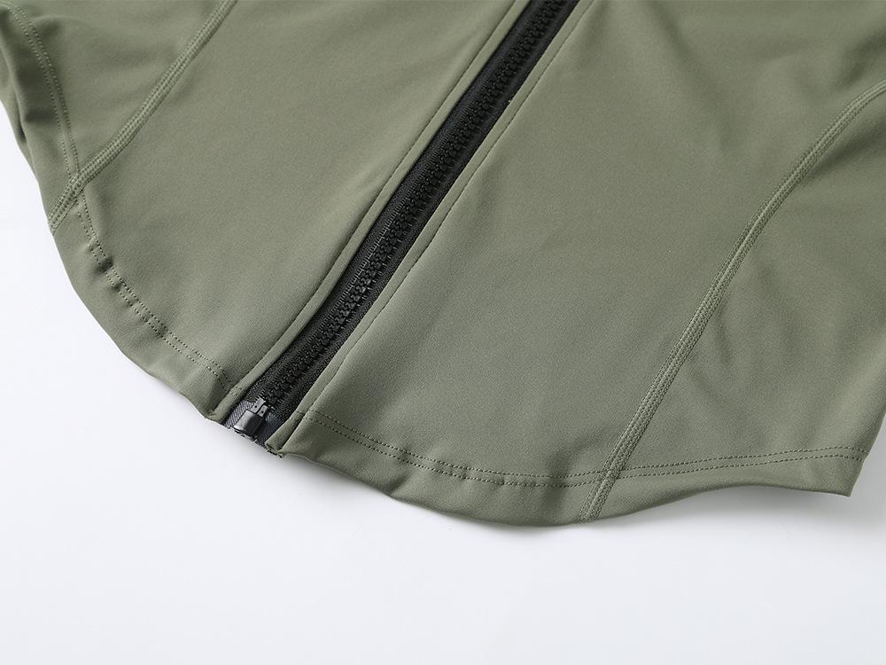 Stand-Collar Slim-Fit Fingerless Yoga Jacket - Long-Sleeve, Elastic, Zippered Running Wear