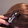 Miu is a daughter! Bright acetic acid bear flash diamond bow hairpin exquisite versatile high-end duck bill clip