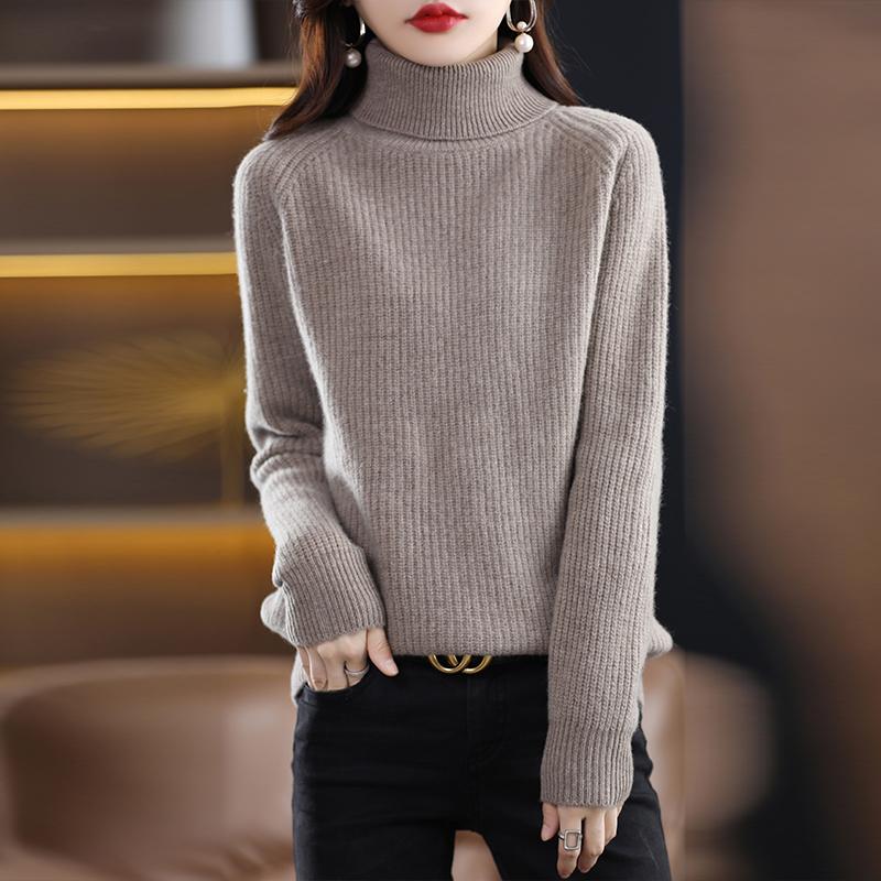 Dámský kašmírový svetr Qinghe kašmír 30% kašmír 70% vlna podzimní a zimní kašmírový hustý svetr měkký a teplý