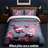 Set Biancheria da Letto a Tema Gnomo con Testo o Nome Personalizzato, 3 Pezzi, 1 Lenzuolo Sotto con Angoli & 2 Federe, Biancheria da Letto Personalizzata per la Casa
