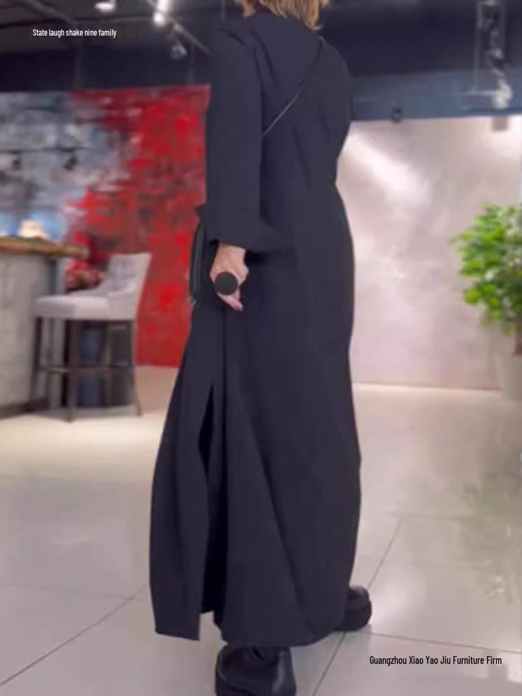 2026 Autumn/Winter European American Casual Solid Color V-Neck Long Sleeve Dress for Women